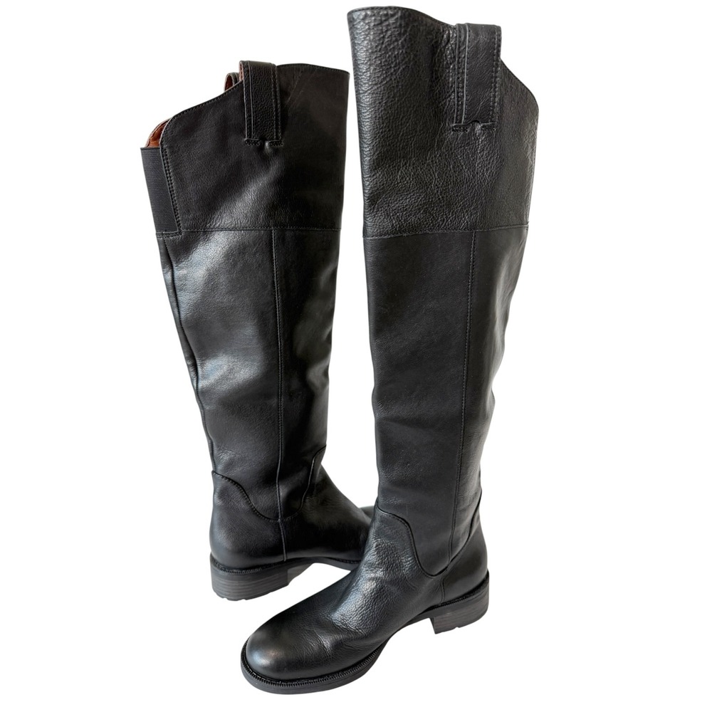 Enzo Angiolini Womens Holdyn Black Leather Over Knee Equestrian Riding Boot 6.5